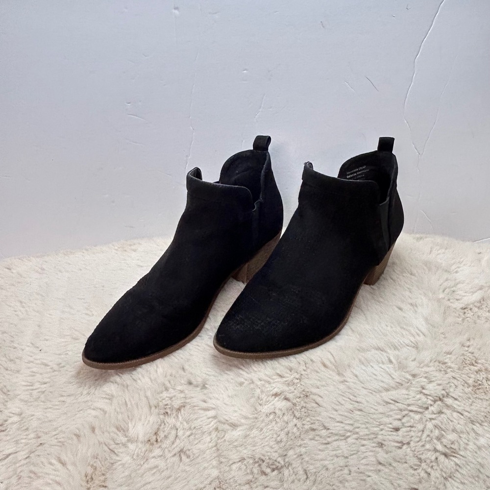 Black Suede Style &‎ Co Ankle Booties Women's Heeled Boots Size 7M